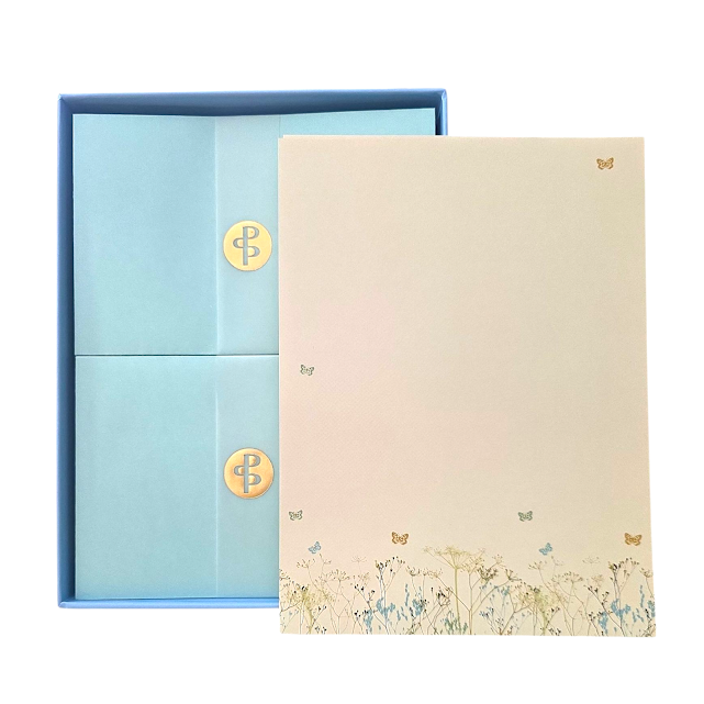PAPIER A LETTRE - FLEURS OU PAPILLONS