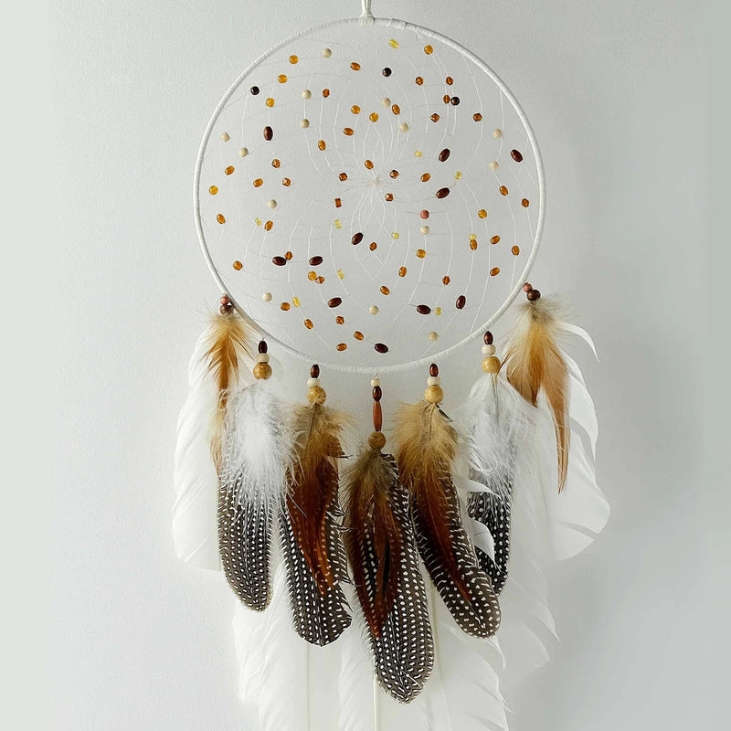Attrape-rêves en plumes White Spirit 9" – Authentique, artisanal et apaisant