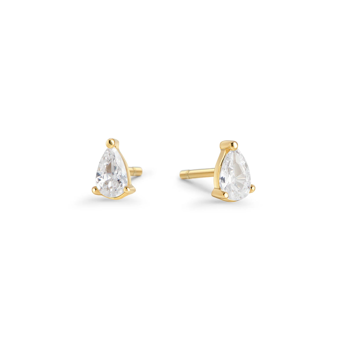 BOUCLES D'OREILLES ACIER INOXYDABLE DORE ET ZIRCON BETH II