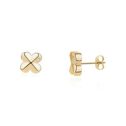 BOUCLES D'OREILLES CLOVER ACIER INOXYDABLE DORÉ - ARZ STEEL