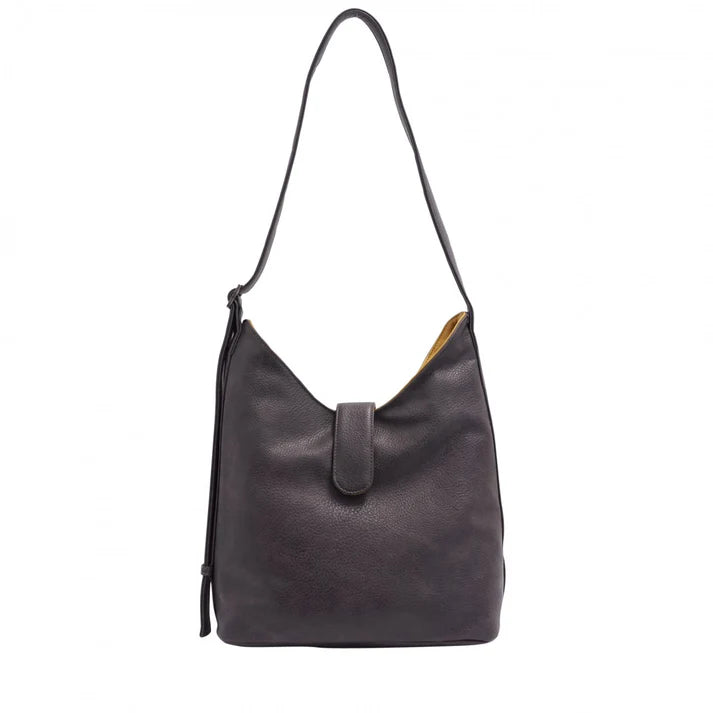 SAC HOBO 2 EN 1 REVERSIBLE GRIS FONCÉ MONA S•Q