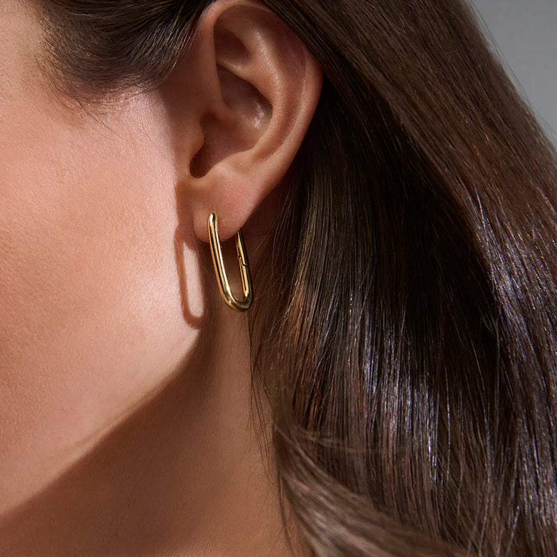 BOUCLES D'OREILLES OVALES EN ACIER INOXYDABLE ASHLEY | MIA BIJOUX