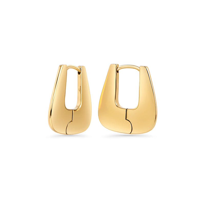BOUCLES D'OREILLES PLATES EN TRIANGLE ACIER INOXYDABLE DORE KATIA | MIA BIJOUX 