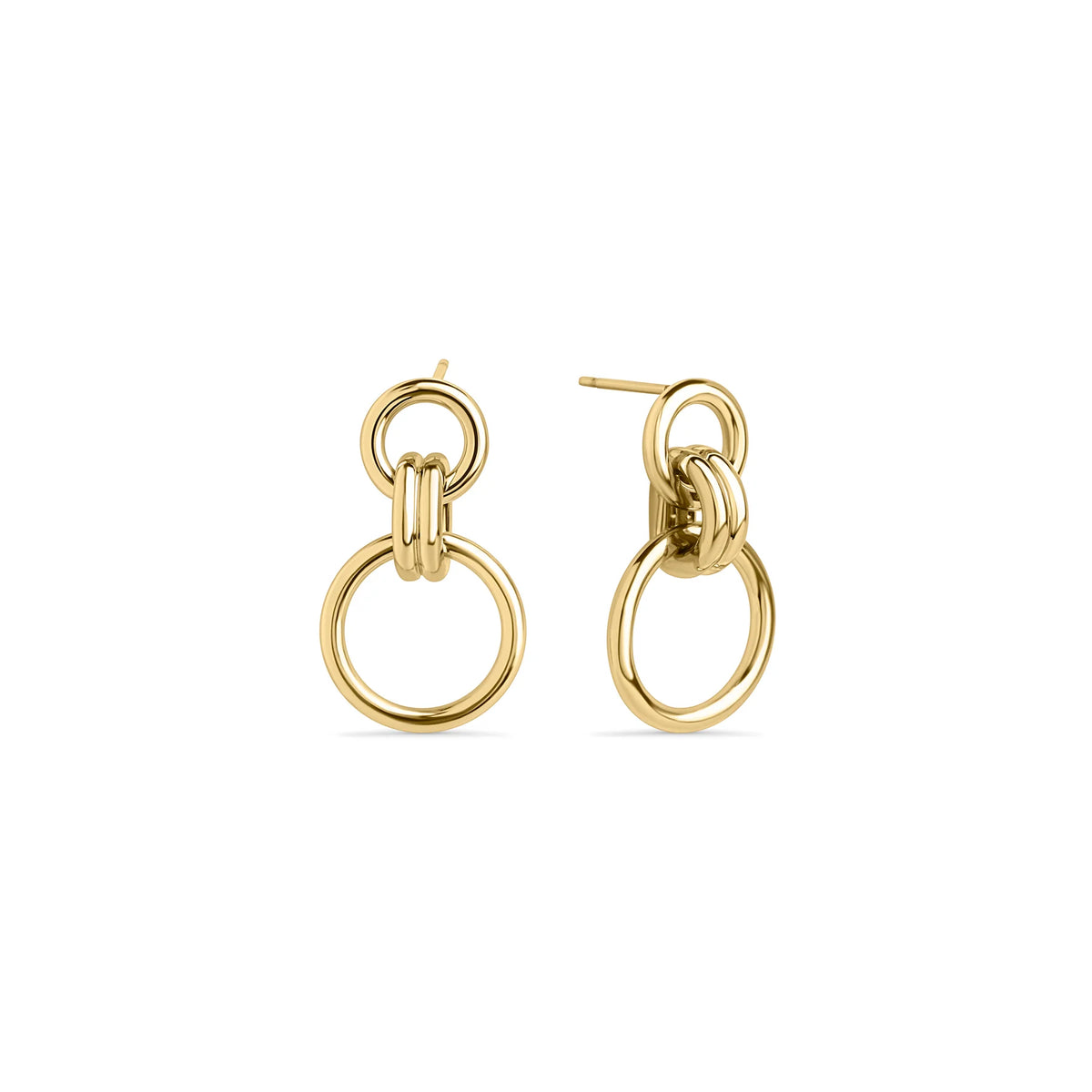BOUCLES D'OREILLES PENDANTES EN ACIER INOXYDABLE DORÉ | MIA BIJOUX