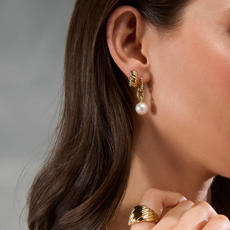 BOUCLES D'OREILLES CROISSANT EN ACIER INOXYDABLE DORE | MIA BIJOUX