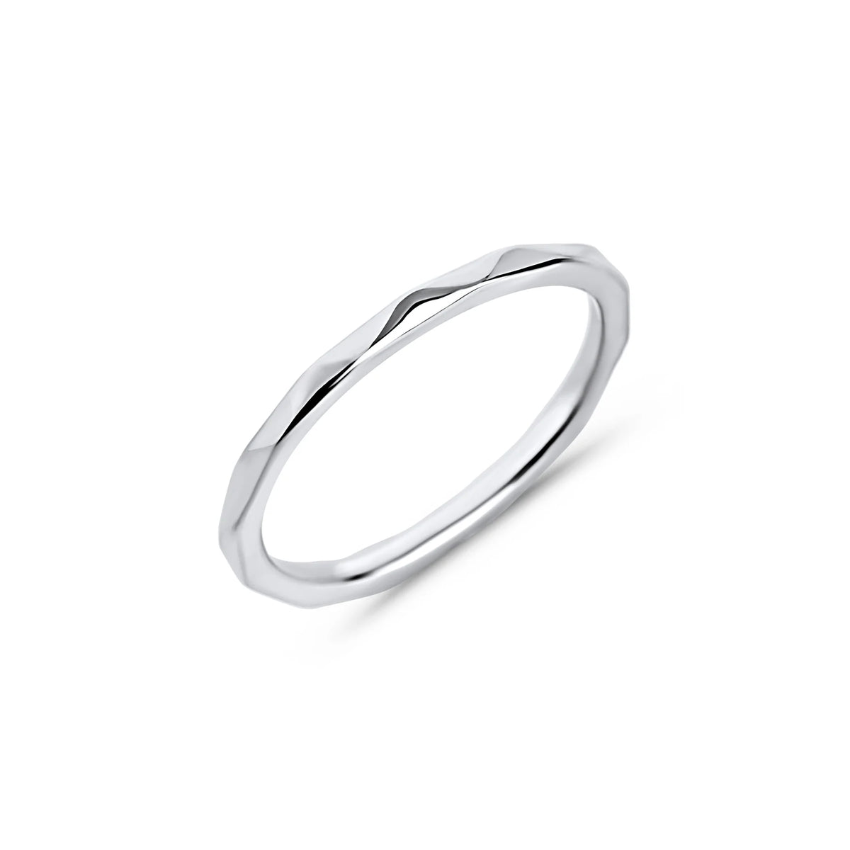 BAGUE A FACETTES EN ACIER INOXYDABLE JADE | MIA BIJOUX