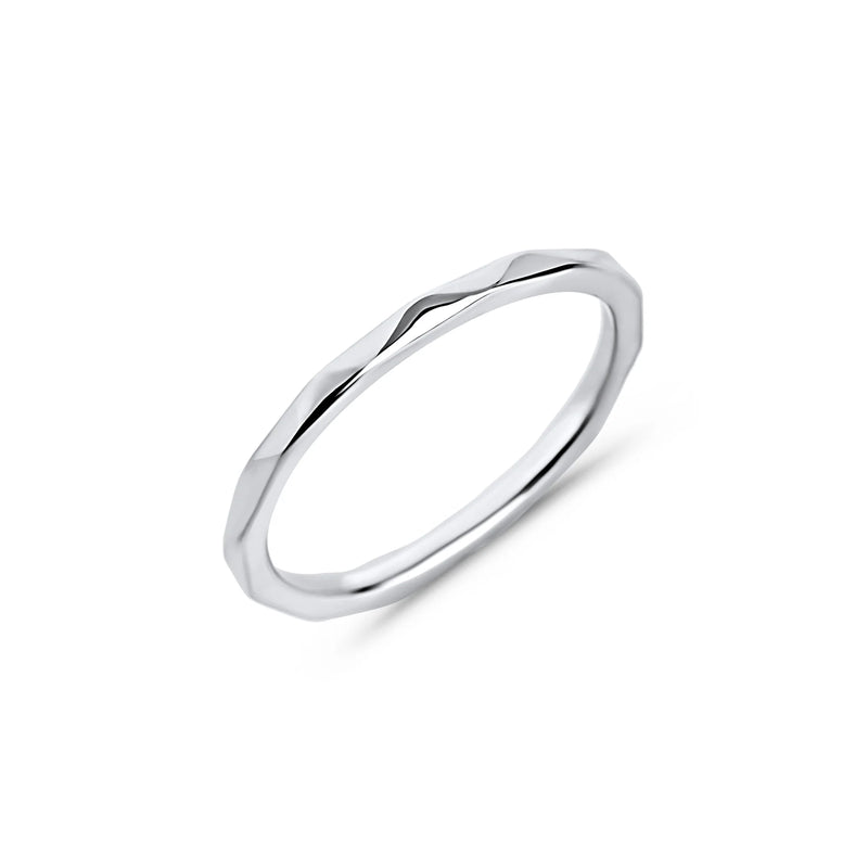 BAGUE A FACETTES EN ACIER INOXYDABLE JADE | MIA BIJOUX