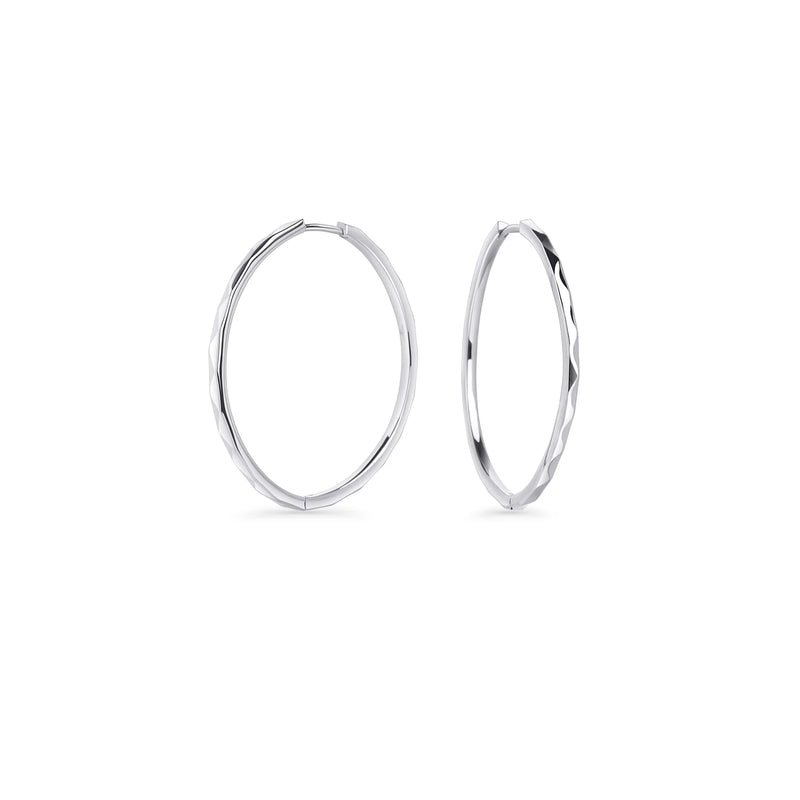 BOUCLES D'OREILLES A FACETTES EN ACIER INOXYDABLE | MIA BIJOUX
