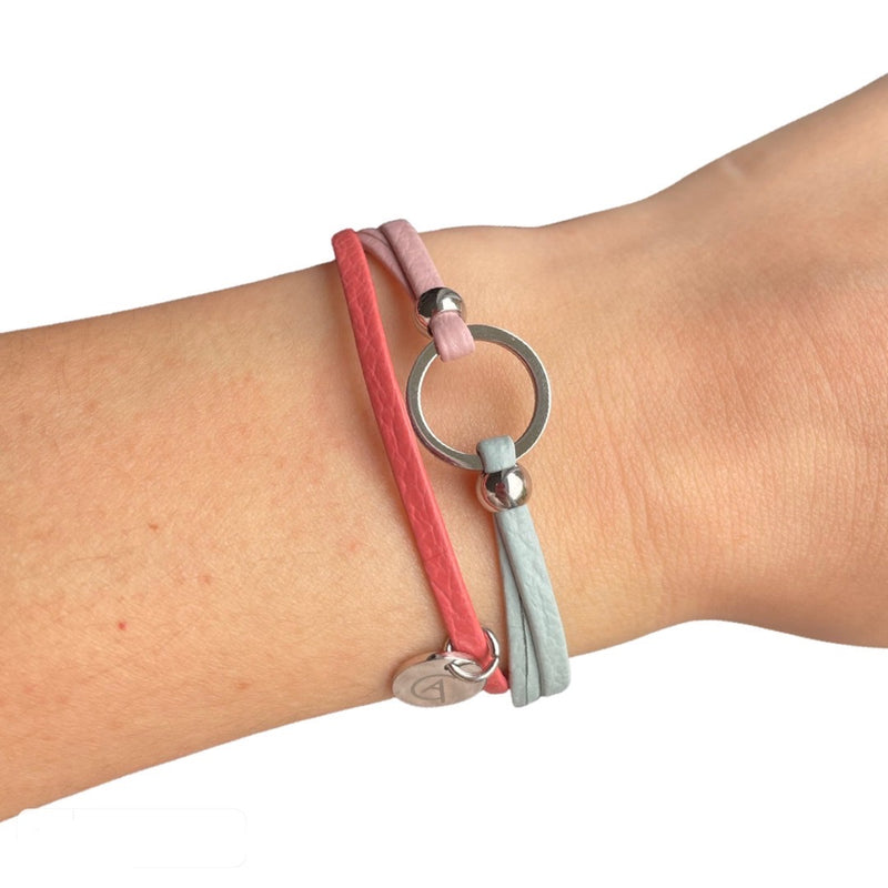 BRACELET MINI LARA CUIR/ACIER BIJOUX CRE-ART