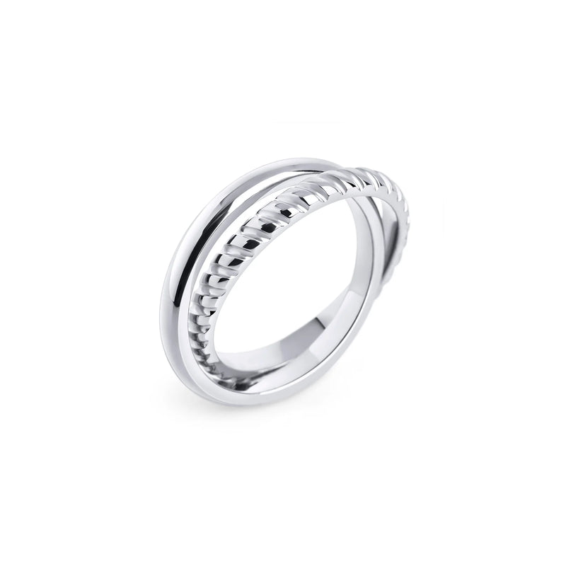BAGUE ENTRELACEES ACIER INOXYDABLE MIKA | MIA BIJOUX