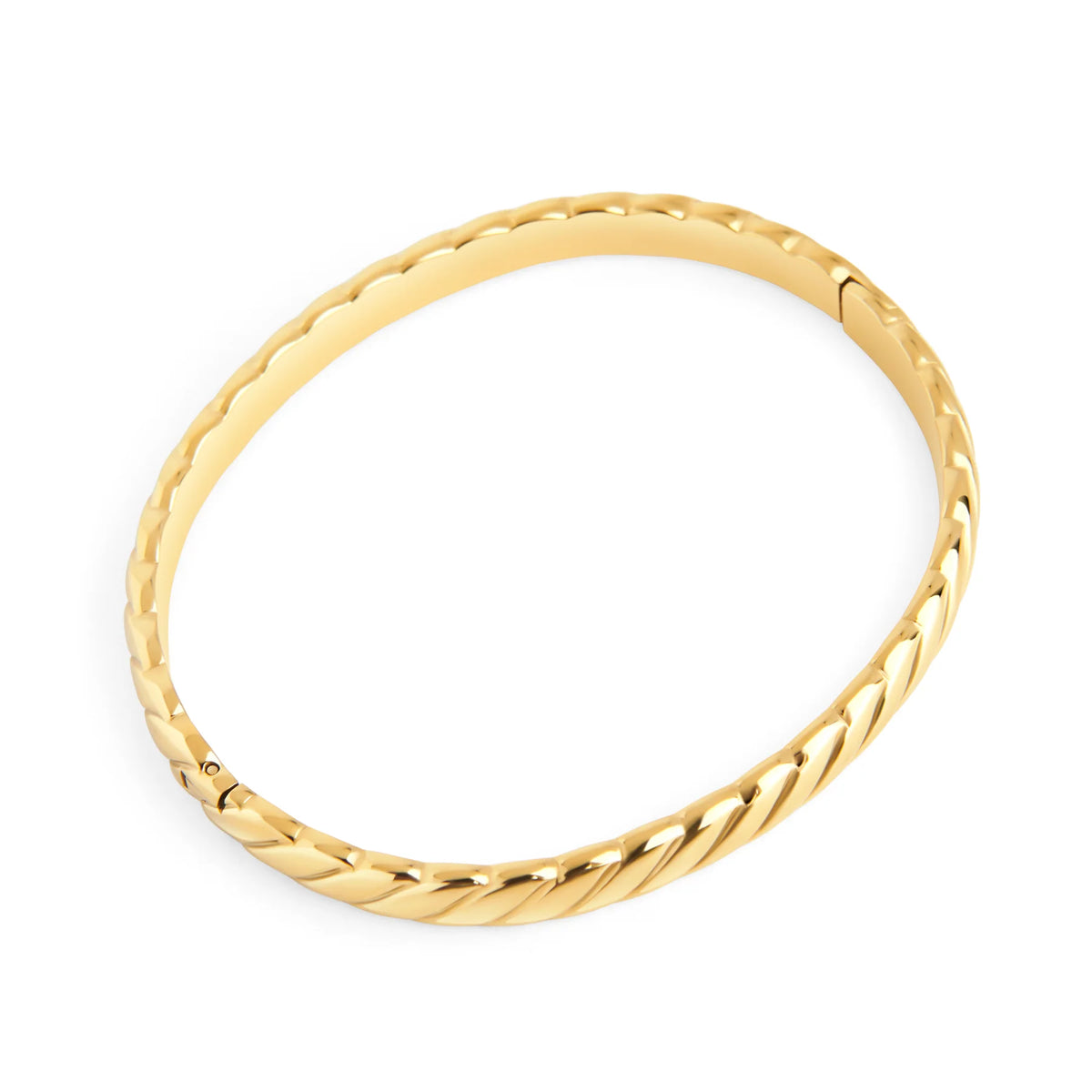 BRACELET RIGIDE EN ACIER INOXYDABLE DORE EMMY | MIA BIJOUX