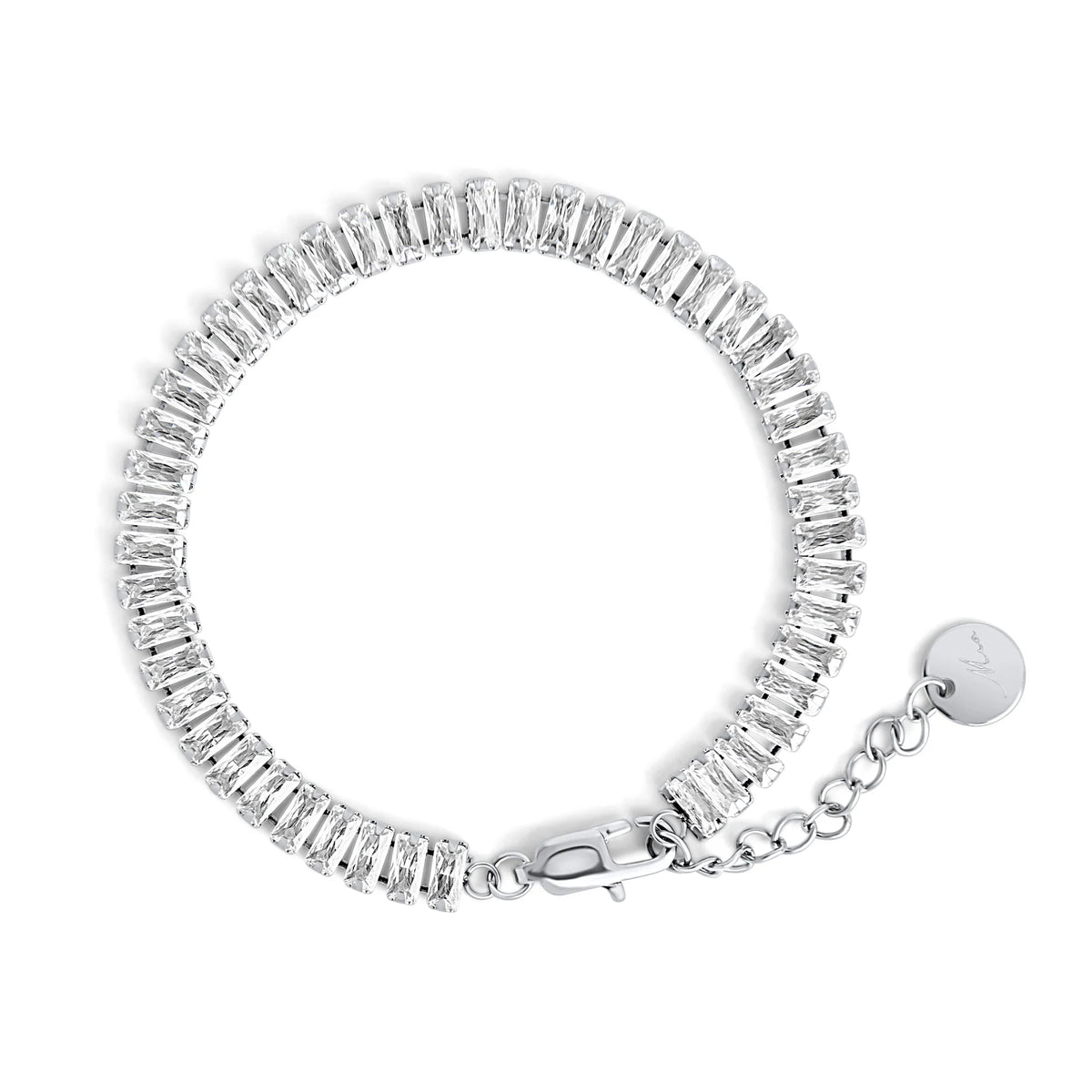 BRACELET TENNIS ACIER INOXYDABLE ZIRCONS RECTANGULAIRES KRIS