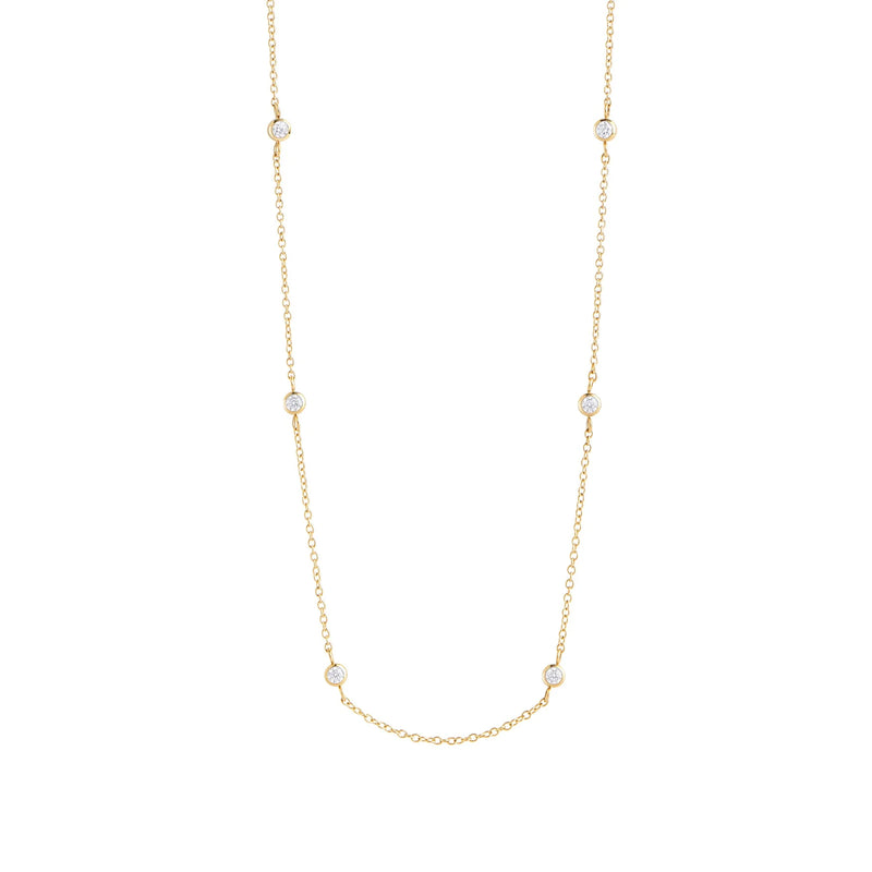 COLLIER ACIER INOXYDABLE DORE ET ZIRCONS JUPITER | MIA BIJOUX