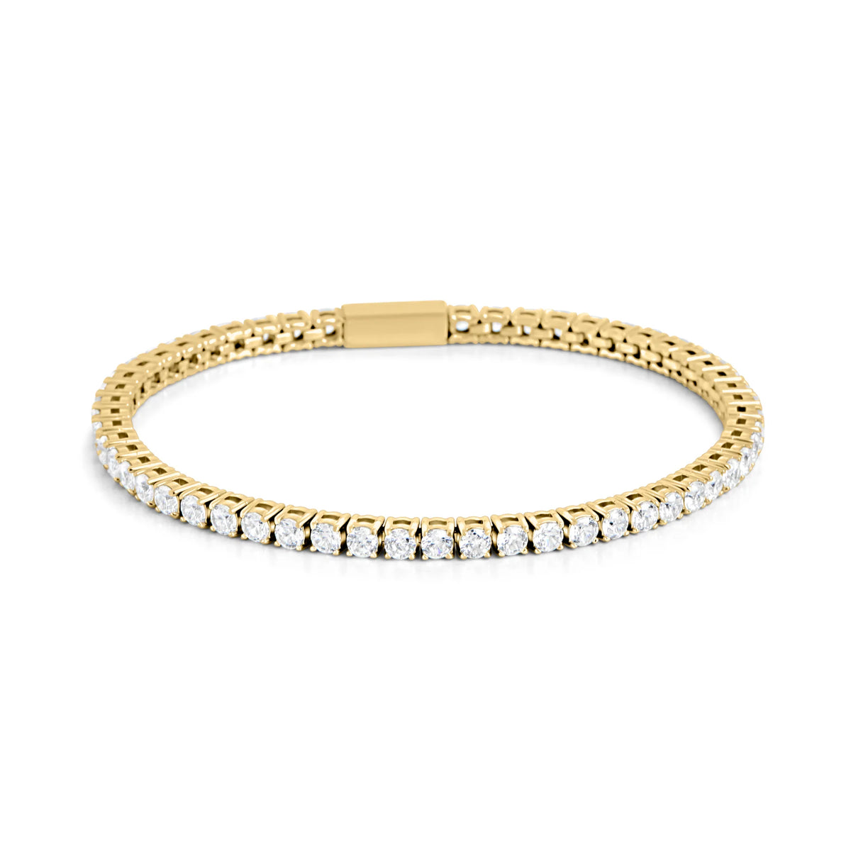BRACELET EN ACIER INOXYDABLE DORÉ AVEC ZIRCONS GRACE | MIA BIJOUX