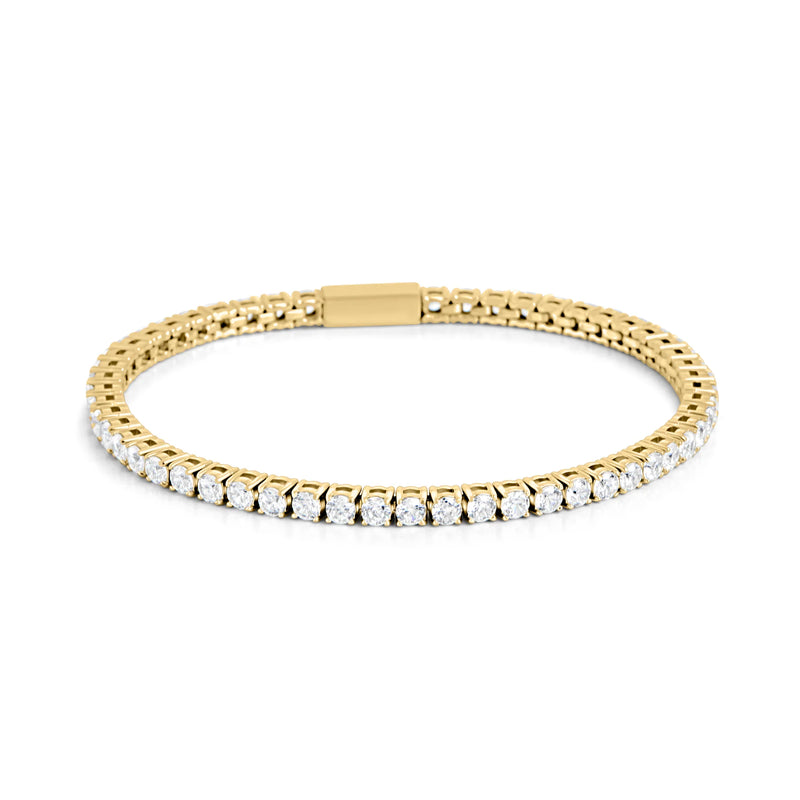 BRACELET EN ACIER INOXYDABLE DORÉ AVEC ZIRCONS GRACE | MIA BIJOUX