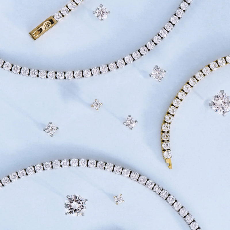 BRACELET EN ACIER INOXYDABLE AVEC ZIRCONS GRACE  | MIA BIJOUX - AVEC BOUCLES D'OREILLES