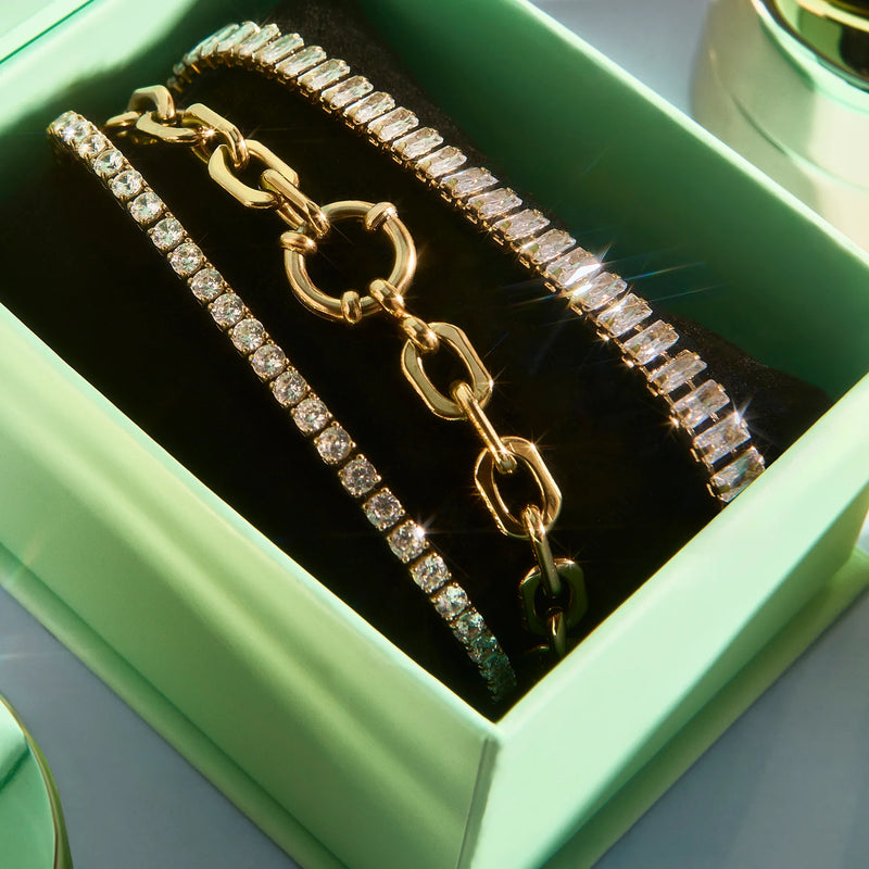 BRACELET EN ACIER INOXYDABLE AVEC ZIRCONS GRACE  | MIA BIJOUX - AVEC DIFFÉRENTS BRACELETS