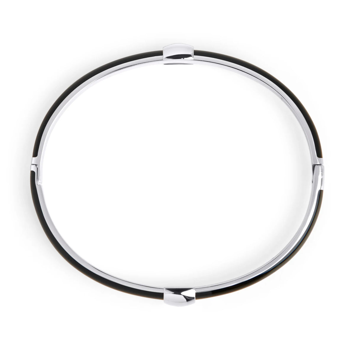 BRACELET RIGIDE EN ACIER INOXYDABLE ET EMAIL NOIR  ELYAN | MIA BJOUX