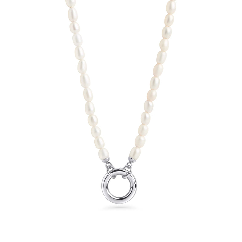 COLLIER DE PERLES ET FERMOIR EN ACIER INOXYDABLE JOSIANE | MIA BIJOUX
