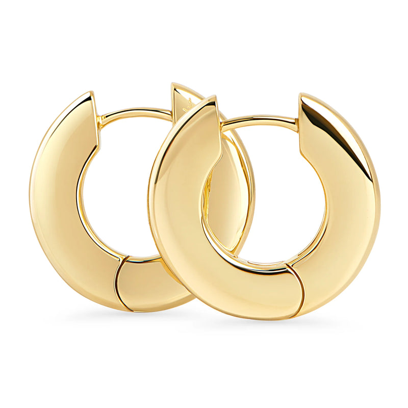 BOUCLES D'OREILLES ANNEAUX EN ACIER INOXYDABLE DORE SOPHIE
