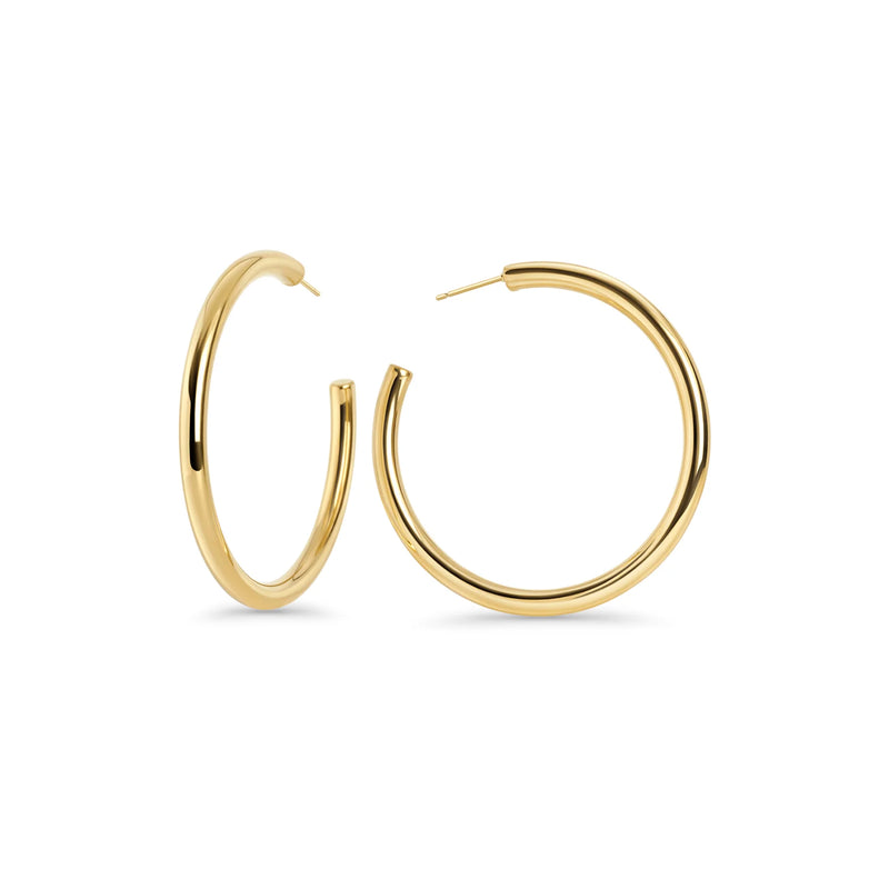 BOUCLES D'OREILLES ANNEAUX LARGES LIORA II ACIER INOXYDABLE OR - MIA BIJOUX