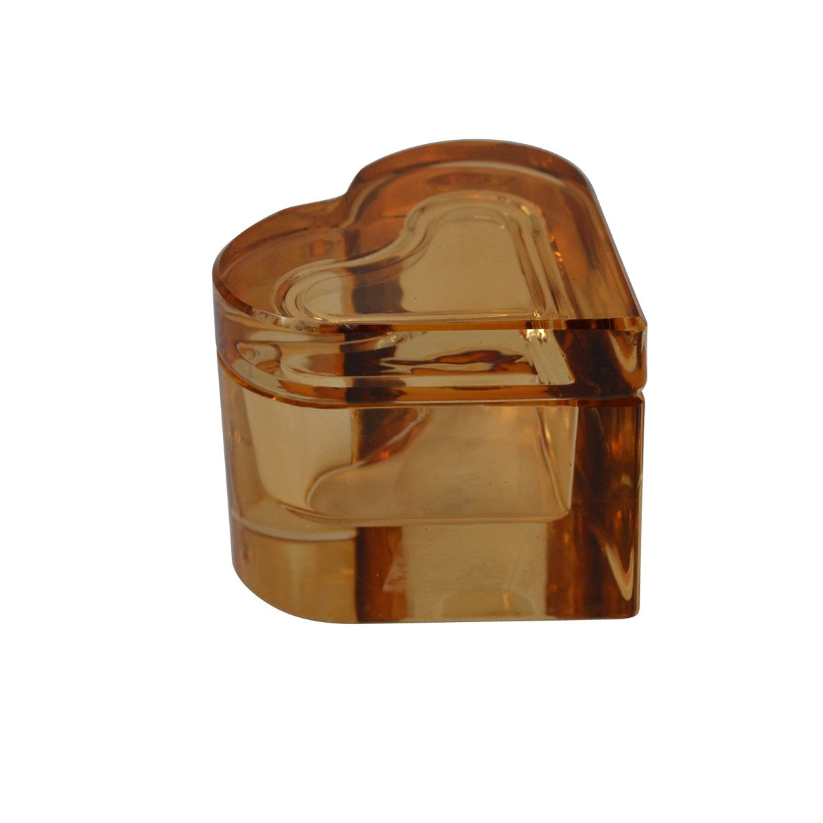 BOÎTE CŒUR AMBRE EN VERRE – PETITE BOÎTE DÉCORATIVE
