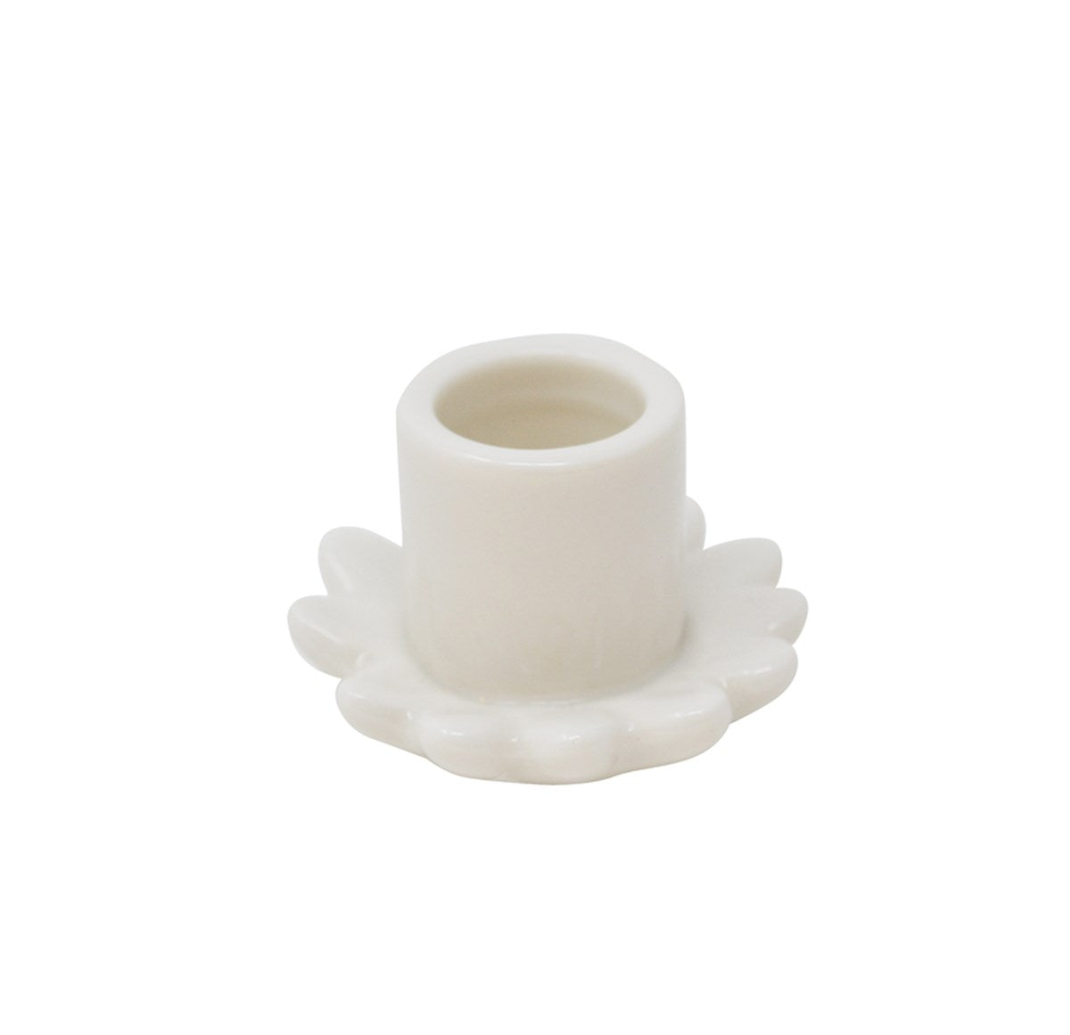 PORTE-BOUGIE FLEUR BLANC EN CÉRAMIQUE