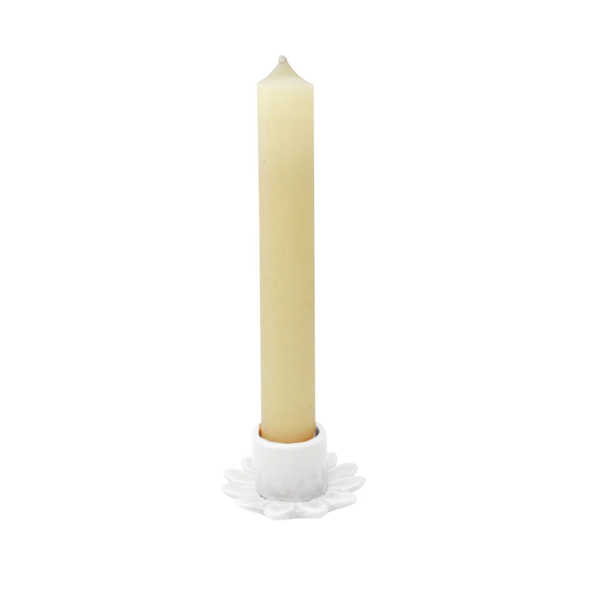 PORTE-BOUGIE FLEUR BLANC EN CÉRAMIQUE