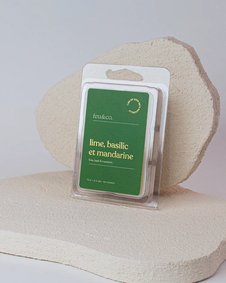 CUBES DE CIRE – LIME, BASILIC & MANDARINE (Feu & co)