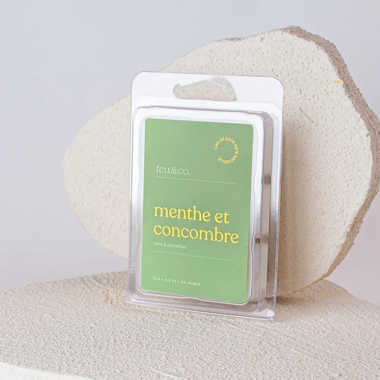 Cubes de cire de soya Menthe et concombre - Feu & co