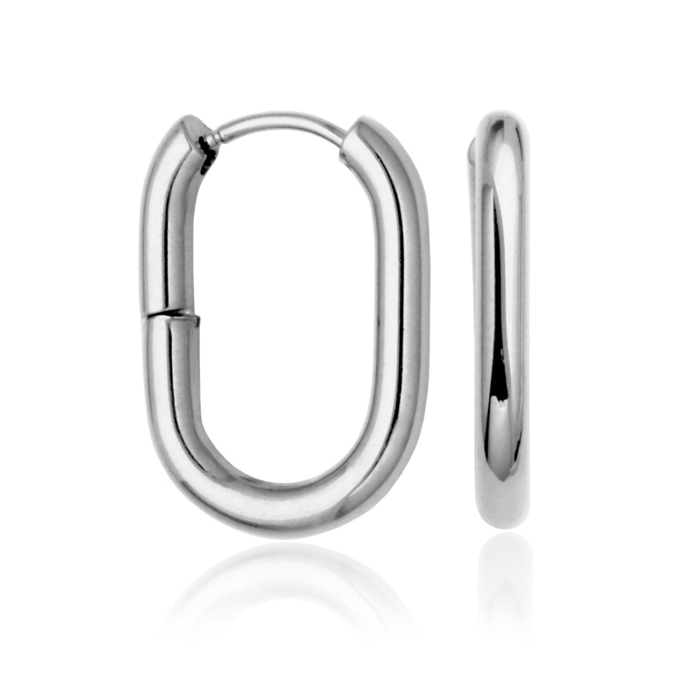 BOUCLES D'OREILLES HUGGIES OVALES STEELX