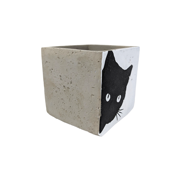 CACHE POT CHAT CARRE CERAMIQUE