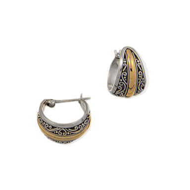 BOUCLES D’OREILLES DE BALI EN ARGENT STERLING ET OR 18 CARATS – DESIGN ÉLÉGANT ET MODERNE