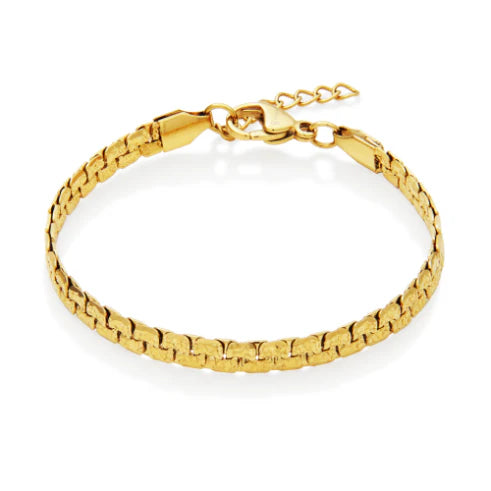 BRACELET TEXTURÉ ACIER INOXYDABLE DORÉ – STEELX