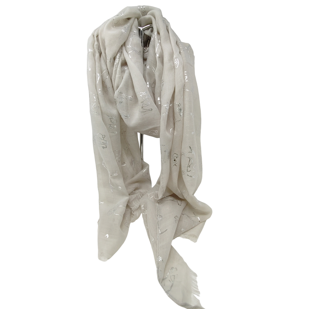 FOULARD CHIEN GRIS