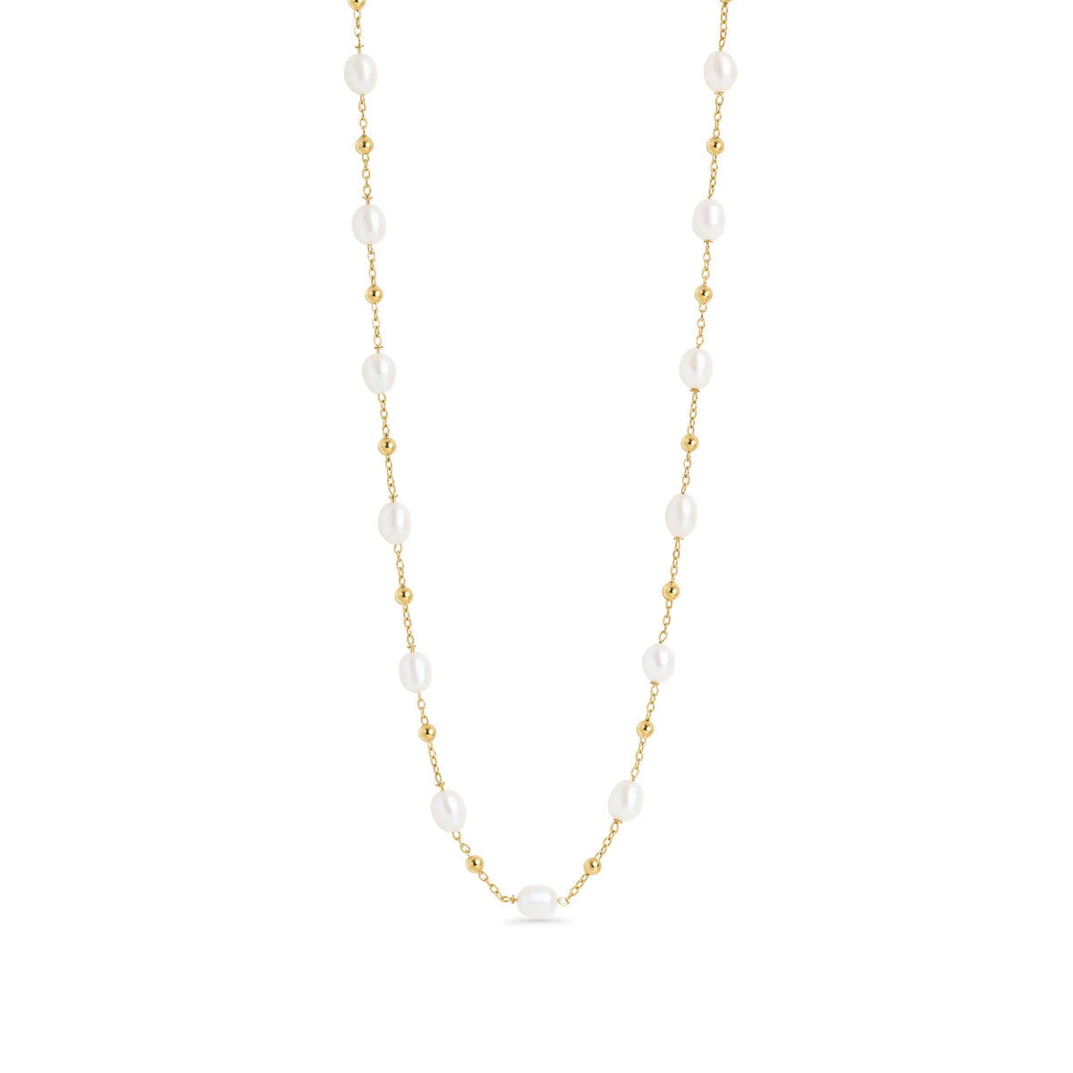 COLLIER NIVA EN PERLES D’EAU DOUCE ET ACIER INOXYDABLE OR – MIA BIJOUX