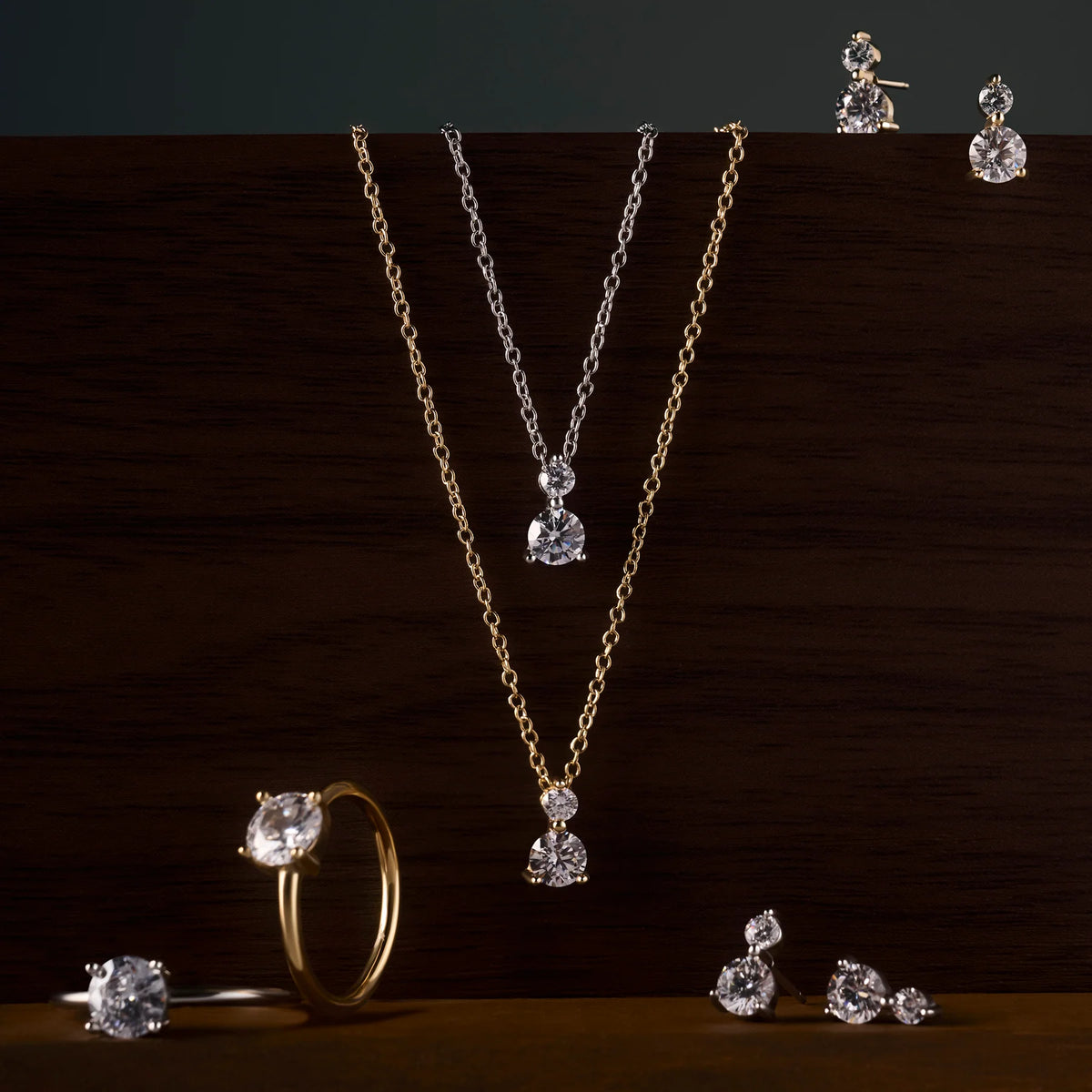 COLLIER ACIER INOXYDABLE ET PENDENTIF ZIRCONS SERTIS - MIA BIJOUX