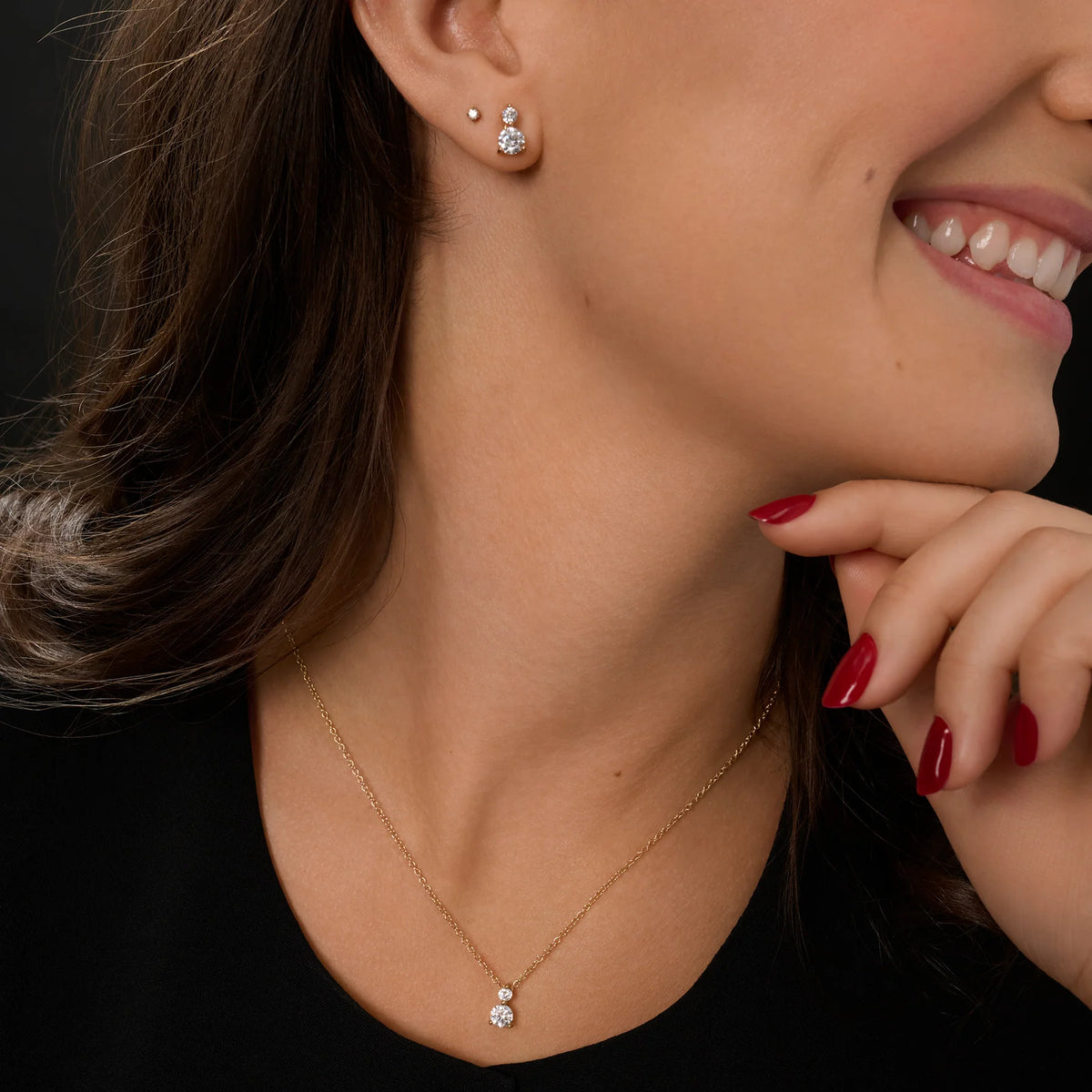 COLLIER ACIER INOXYDABLE ET PENDENTIF ZIRCONS SERTIS - MIA BIJOUX
