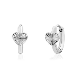 BOUCLES D'OREILLES AVEC BRELOQUE DE COEUR - ARZ STEEL