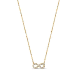 COLLIER PENDENTIF INFINI EN ACIER INOXYDABLE DORE ET ZIRCONS – ARZ STEEL
