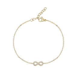 BRACELET INFINI EN ACIER INOXYDABLE DORE ET ZIRCONS - ARZ STEEL