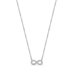 COLLIER PENDENTIF INFINI EN ACIER INOXYDABLE ET ZIRCONS – ARZ STEEL