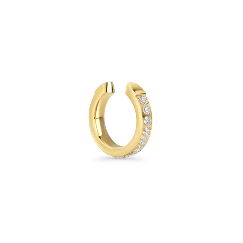 Boucle Ear Cuff Diana en acier inoxydable or ornée de zircons - Mia Bijoux