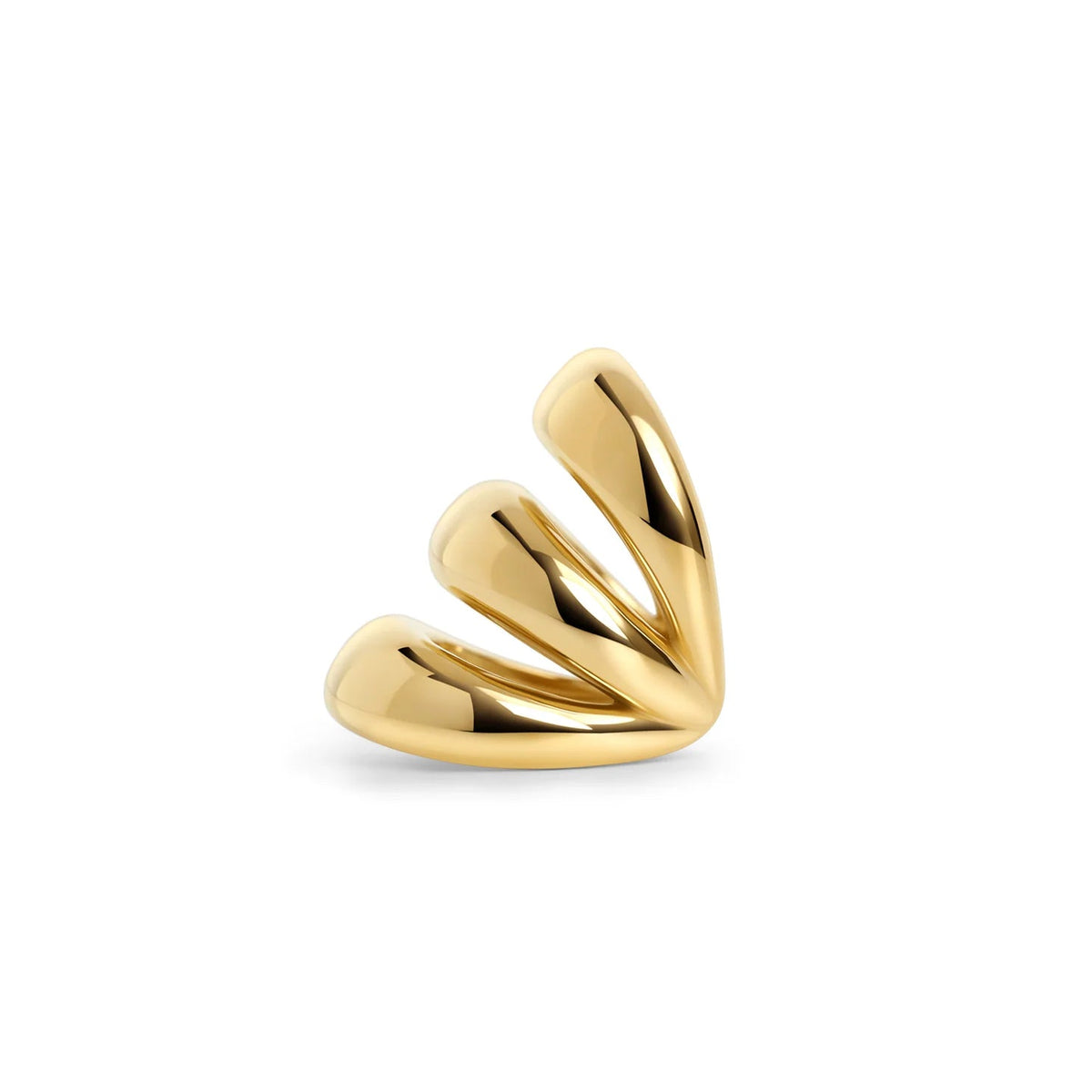 EARCUFF RIVKA TRIPLE BANDE ACIER INOXYDABLE OR - MIA BIJOUX