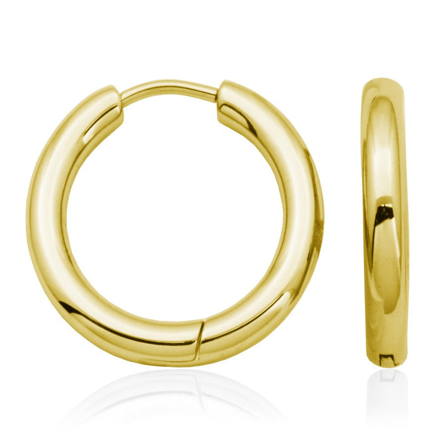 BOUCLES D'OREILLES ANNEAUX ACIER OR STEELX