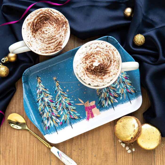 ENSEMBLE TASSES ET PLATEAU WOODLAND TALES MOONLIGHT RABBITS - SARA MILLER LONDON