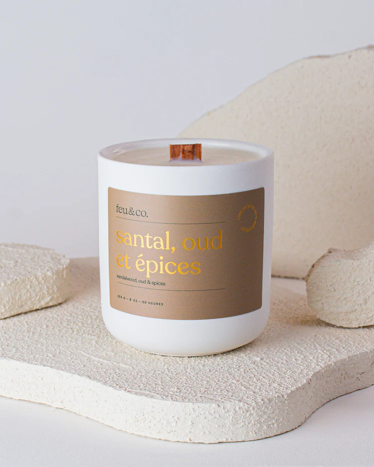 BOUGIE SANTAL, OUD ET EPICES - FEU & CO