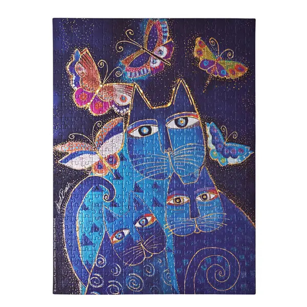 CASSE-TETE CHATS BLEUS ET PAPILLONS 500 MORCEAUX | PAPERBLANKS
