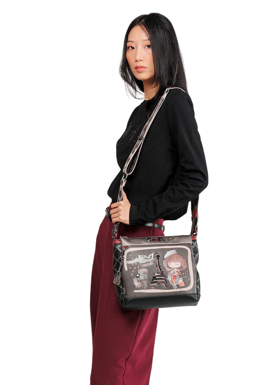 SAC BANDOULIERE 3 COMPARTIMENTS MADEMOISELLE - ANEKKE