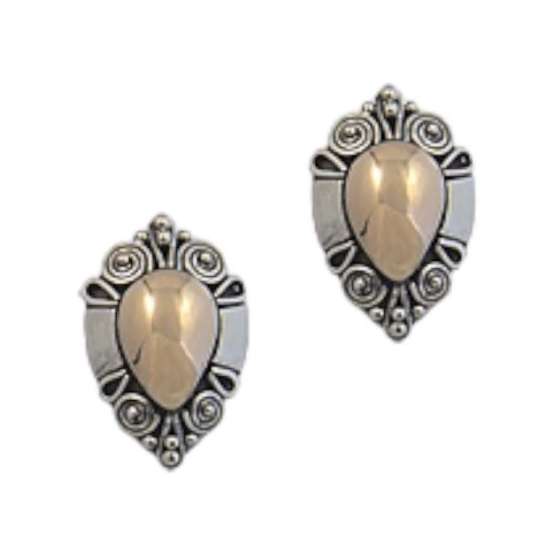 BOUCLES D'OREILLES OR ET ARGENT STERLING BIJOUX DE BALI